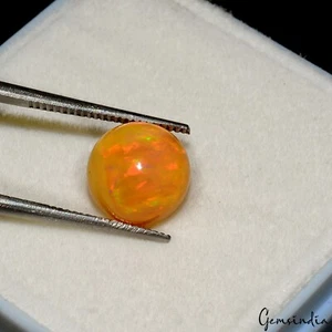 Natural Ethiopian Opal Round Stone Multi Fire Welo Cabochon Gem 2.20 Ct/9*6mm - Picture 1 of 6