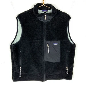 Vintage Patagonia Retro-X Fleece Maglione Gilet XL Nero Made Usa Full Zip - Foto 1 di 3