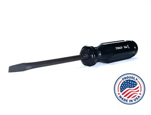 NEW Vintage Stanley 4" Slotted Flathead Screwdriver - Black handle - 1/4" Tip - Picture 1 of 1