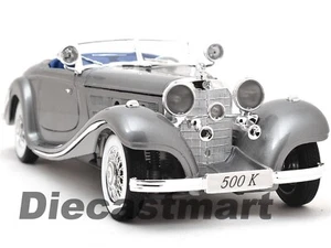 MAISTO 1:18 1936 MERCEDES-BENZ 500 K TYP SPECIALROADSTER DIECAST SILVER 36862 - Imagen 1 de 9