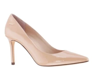 Nina Patent Classic Pumps Sz 7 (fit 6.5) NEW Shoes Pointed Toe Nude Blush Beige - Picture 1 of 5
