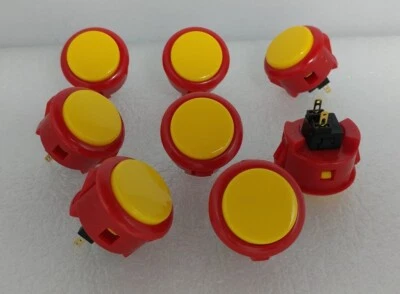 Япония Sanwa смесь кнопки красный/желтый x 8 шт. видео аркады игры детали - Изображение 1 из 4