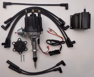 Distribuidor CHEVY INLINE 6 cilindros 194-230-250-292 NEGRO HEI, bobina + CABLES - Imagen 1 de 5
