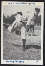 1975 TCMA Johnny Murphy  NEW YORK YANKEES  UNSIGNED  2-3/4 x 4  PHOTO CARD #3