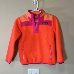Vineyard Vines The Shep Shirt 1/4 Zip Pullover Kids Size M 10-12 Pink Orange - Picture 1 of 9