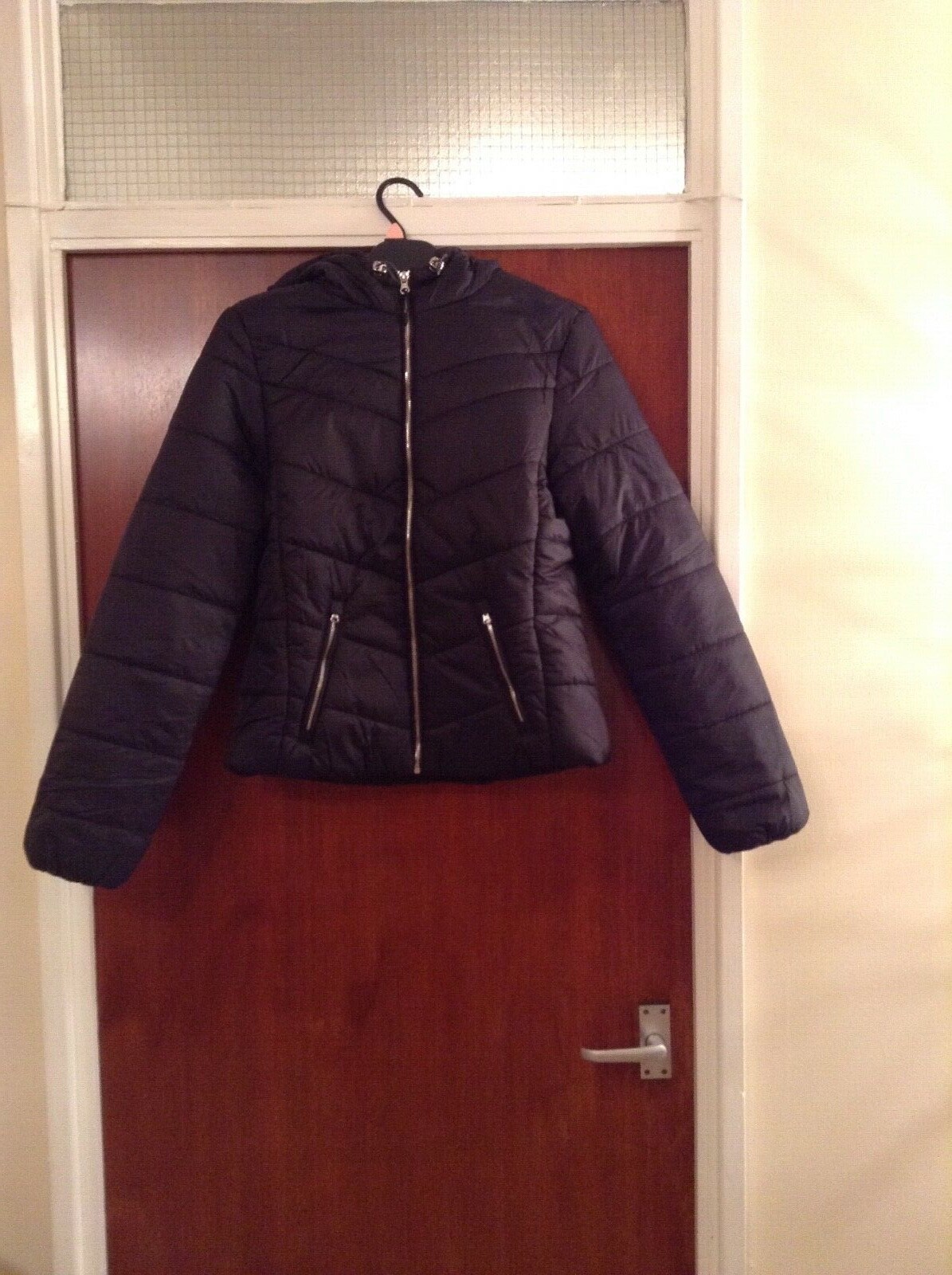 Black Hooded Multi-Zipped Puffer Jacket 