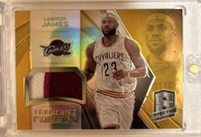 2014-15 PANINI SELECT LEBRON JAMES GOLD PRIZM #/10 GAME USED JERSEY PATCH CAVS