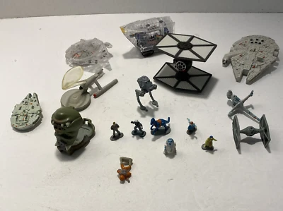 Lot of 10 Star Wars & Star Trek Ships, AT-ST, Gamorrean Head, + 7 Figures - Image 1 of 4