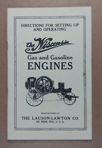 Lauson-Lawton Wisconsin Gas Engines Directions Setting Up Operating REPRINT