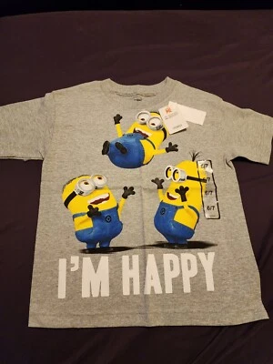 NWT Despicable Me Boys Minion Short Sleeve Shirt, Size S (6/7) - Image 1 of 2