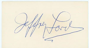 Tarjeta de índice 3x5 firmada a mano ""jeff"" lord" periodista/autor - Imagen 1 de 1