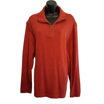 Camisa tejida con cremallera de cuarto artesanal y carretilla para hombre talla XL manga larga algodón elástico Foto 1 de 4