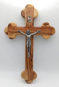 Crucifijo Cruz Pared Madera Olivo Jerusalén Tierra Santa INRI - Imagen 1 de 5