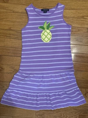 Vestido de piña púrpura Lands End para niñas talla 7 Foto 1 de 4