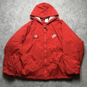 Giacca vintage Nike USA squadra di pallavolo uomo XXL rossa Y2k oversize riscaldamento felpa con cappuccio - Foto 1 di 14