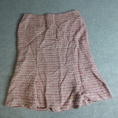 Falda Max Mara Mujer 10 Rosa Lápiz Tweed Algodón Lana Alpaca Hecha en Italia Foto 1 de 4