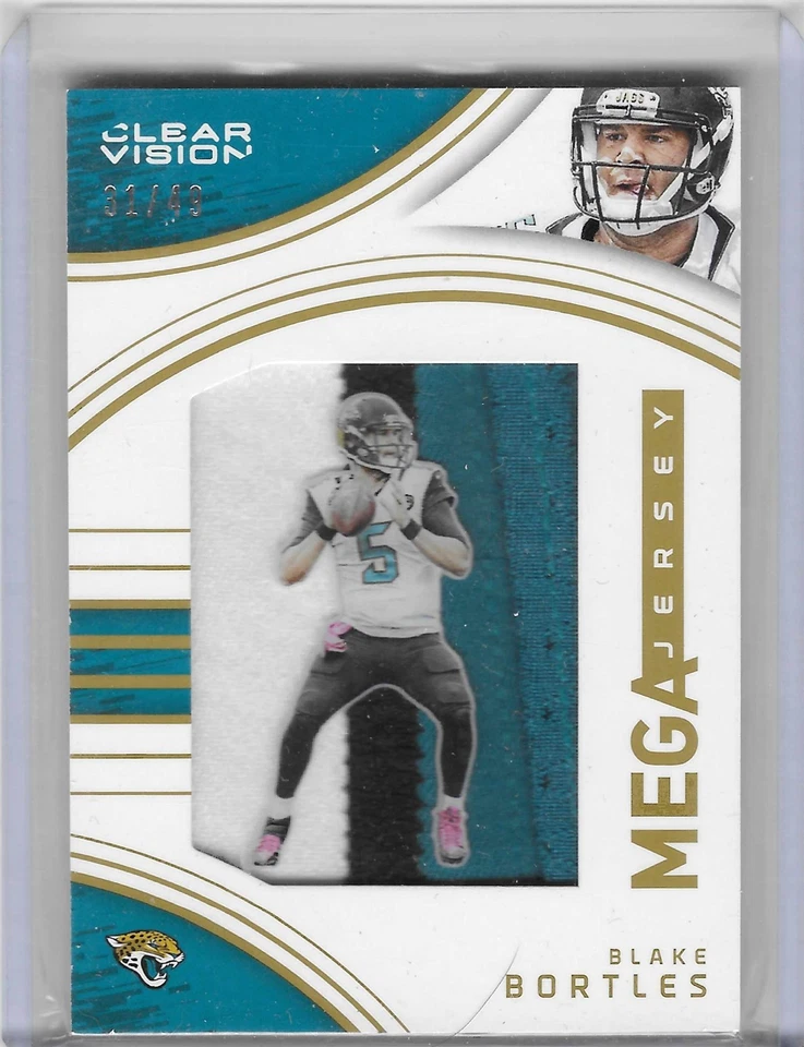 2016 Clear Vision Black Bortles Jacksonville Jaguars Prime Mega Patch #/49 - Image 1 of 1