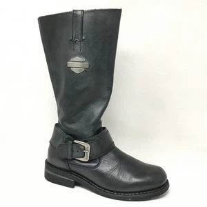 Harley Davidson Alexa Reitstiefel Bikerschuhe Damengröße 8,5 schwarz Leder - Bild 1 von 9