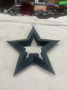 Decorative Metal Star Hanging Candle Holder Country Farmhouse Western Barn - Picture 1 of 9