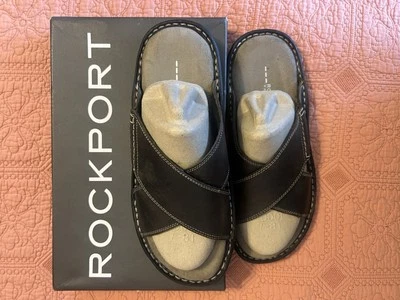 Chinelos masculinos de verão Rockport castanha largura média - Imagem 1 de 4