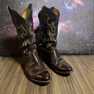 Tony Lama Marrón Botas Occidentales Teju Cuero Lagarto Para Hombre 9.5 D Hechas en EE. UU. 8536 - Imagen 1 de 11