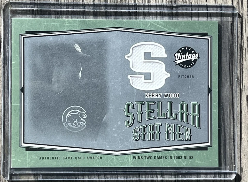 2004 Upper Deck Vintage Stellar Stat Men Kerry Wood #SSM-11 Chicago Cubs - Image 1 of 2