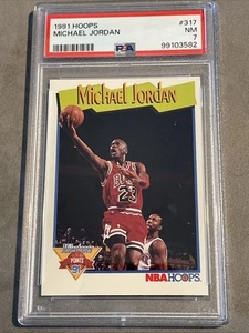1991-92 Aros #317 Michael Jordan Jugador Más Valioso Hitos 91 Puntos PSA 8 Tarjeta Clasificada NBA - Imagen 1 de 2