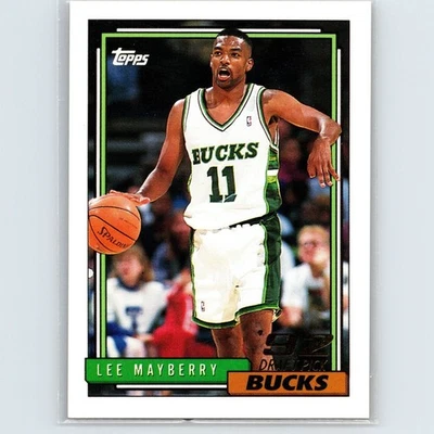 1992-93 Topps - Lee Mayberry #390 (RC) - Milwaukee Bucks - Image 1 of 2
