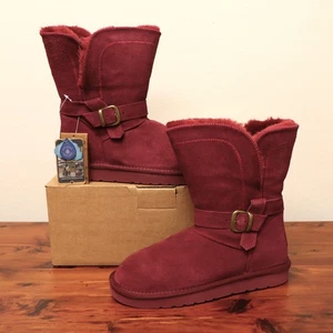 NEW Lamo "Vanessa" Water-Resistant Memory Foam Suede Boots Burgundy Red Wine (6) - Picture 1 of 15