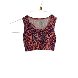 BCG Girls' Orange Purple Leopard Print Cheer Sports Bra Youth Size XS 6-6X - Picture 1 of 4
