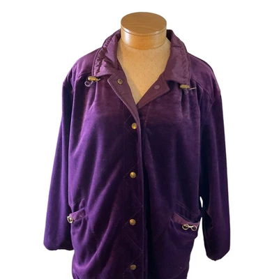 Chaqueta para mujer Current Seen grande púrpura reversible doble cara sensación de terciopelo  Foto 1 de 4