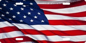 Waving American Flag Printed License Plate - Made in USA  #335 - Bild 1 von 1