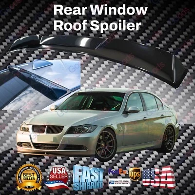 Se adapta a BMW Serie 3 E90 Sedán 2006-2011 ABS Negro Ventana Trasera Techo Alerón Visera Foto 1 de 4