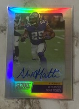 Alexander Mattison RC Auto #/75 2019 Chronicles Score Rookie Holo Card Vikings