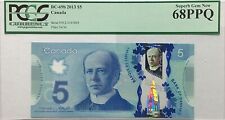 2013 Bank of Canada $5 Dollar Polymer Bill / Banknote "Superb Gem PCGS 68PPQ" 👍