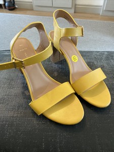 yellow wide width heels
