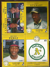 1991 Topps Baseball 4 Card Panels (BOX BOTTOMS) VG/F
