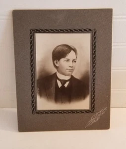 Antique Photo Teenage Boy Portrait 4x6 Palace Studio Denver Colorado - Picture 1 of 7