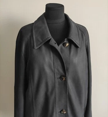 CHRIST Womens Real Nubuck Leather Gray Button Jacket Coat Size 40 - Image 1 of 4