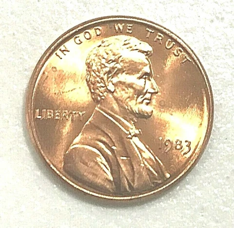 1983 P    LINCOLN CENT CHERRY RED FROM MINT ROLLS Cover