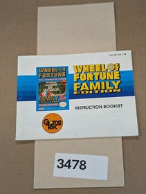 Wheel of Fortune Family Edition - Nintendo NES- Manual Only **NO GAME!