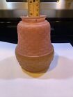 5” Tall Vintage Basketweave Style Glass Pink & Beige Lamp Shade