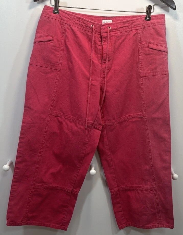 Capris GH Bass para mujer 4 capris con cordón frontal plano de algodón rosa/coral desteñido Foto 1 de 4