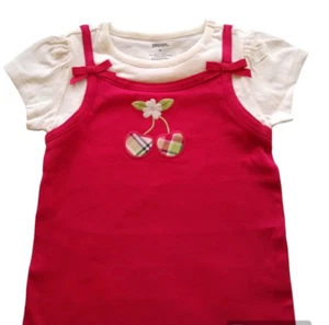 Gymboree CHERRY CUTE Girls Tee Shirt Top Red White Size 4 (1 piece) - Picture 1 of 6