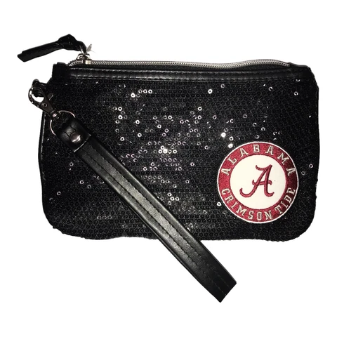 NCAA Officially Licensed Black Sequin Wristlet Clutch Cover