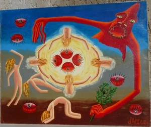 Óleo sobre lienzo: PAX SOVIETICUS de Henri dALLIER 1987 Francia - Imagen 1 de 12