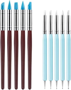 VANANA 10 PCS Silicone Polymer Clay Sculpting Tool Pen Rubber Tip Color Shapi... - Picture 1 of 9
