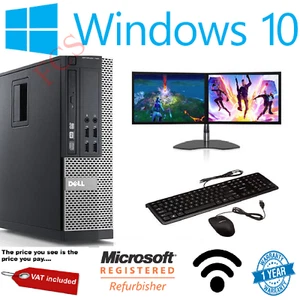 ULTRA FAST Gaming PC Bundle Intel Core i5 8GB 1TB Windows 10 GT710 DUAL SCREEN - Picture 1 of 6