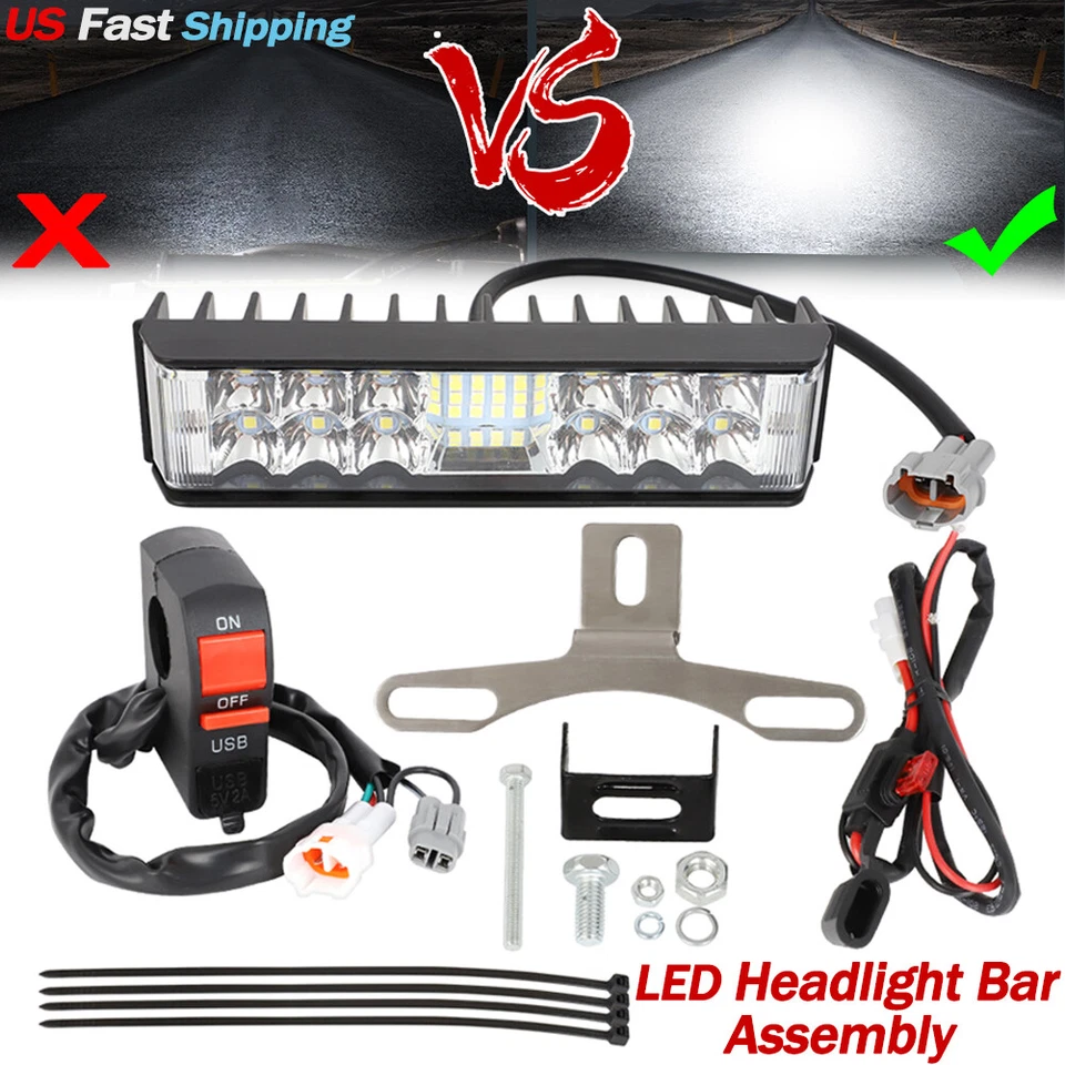 Kit de iluminación de barra de faros LED para Kawasaki KLX110 KLX140 2008-2022 Plug-N-Play Foto 1 de 4