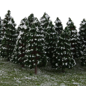 20x Model Pine Trees with Snow for Layout Landscape Train Street Railroad - Picture 1 of 12